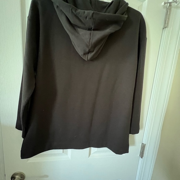 Halston Studio Style HSWS2170002 Black Oversized Zip Front Hoodie - Picture 6 of 7